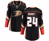 Women Anaheim Ducks #24 Carter Rowney Authentic Black Home Fanatics Branded Breakaway Hockey Jersey