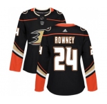 Women Anaheim Ducks #24 Carter Rowney Authentic Black Home Hockey Jersey