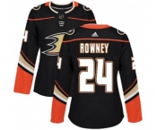 Women Anaheim Ducks #24 Carter Rowney Authentic Black Home Hockey Jersey