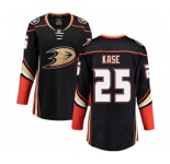 Women Anaheim Ducks #25 Ondrej Kase Fanatics Branded Black Home Breakaway Hockey Jersey