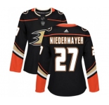 Women Anaheim Ducks #27 Scott Niedermayer Authentic Black Home Hockey Jersey