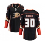 Women Anaheim Ducks #30 Ryan Miller Fanatics Branded Black Home Breakaway Hockey Jersey