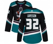 Women Anaheim Ducks #32 Jacob Larsson Authentic Black Teal Alternate Hockey Jersey