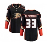 Women Anaheim Ducks #33 Jakob Silfverberg Fanatics Branded Black Home Breakaway Hockey Jersey