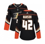 Women Anaheim Ducks #42 Josh Manson Authentic Black Home Hockey Jersey