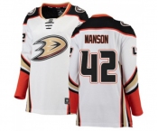 Women Anaheim Ducks #42 Josh Manson Authentic White Away Fanatics Branded Breakaway Hockey Jersey