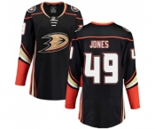 Women Anaheim Ducks #49 Max Jones Authentic Black Home Fanatics Branded Breakaway Hockey Jersey