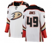Women Anaheim Ducks #49 Max Jones Authentic White Away Fanatics Branded Breakaway Hockey Jersey