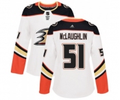 Women Anaheim Ducks #51 Blake McLaughlin Authentic White Away Hockey Jersey
