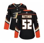 Women Anaheim Ducks #52 Julius Nattinen Authentic Black Home Hockey Jersey
