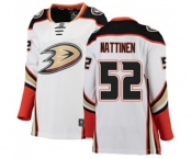 Women Anaheim Ducks #52 Julius Nattinen Authentic White Away Fanatics Branded Breakaway Hockey Jersey