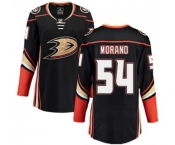 Women Anaheim Ducks #54 Antoine Morand Fanatics Branded Black Home Breakaway Hockey Jersey