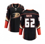 Women Anaheim Ducks #62 Andrej Sustr Authentic Black Home Fanatics Branded Breakaway Hockey Jersey