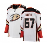 Women Anaheim Ducks #67 Rickard Rakell Authentic White Away Fanatics Branded Breakaway Hockey Jersey