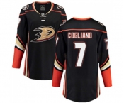 Women Anaheim Ducks #7 Andrew Cogliano Fanatics Branded Black Home Breakaway Hockey Jersey