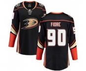 Women Anaheim Ducks #90 Giovanni Fiore Fanatics Branded Black Home Breakaway Hockey Jersey
