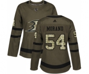 Women's Adidas Anaheim Ducks #54 Antoine Morand Authentic Green Salute to Service NHL Jersey