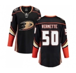 Women's Anaheim Ducks #50 Antoine Vermette Fanatics Branded Black Home Breakaway NHL Jersey