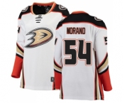 Women's Anaheim Ducks #54 Antoine Morand Authentic White Away Fanatics Branded Breakaway NHL Jersey