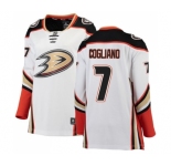 Women's Anaheim Ducks #7 Andrew Cogliano Authentic White Away Fanatics Branded Breakaway NHL Jersey
