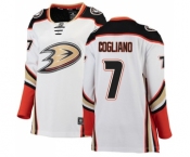 Women's Anaheim Ducks #7 Andrew Cogliano Authentic White Away Fanatics Branded Breakaway NHL Jersey