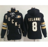 women nhl jerseys anaheim ducks #8 teemu selanne black[pullover hooded sweatshirt]