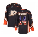 Youth Adidas Anaheim Ducks #14 Adam Henrique Authentic Black USA Flag Fashion NHL Jersey