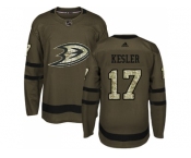 Youth Adidas Anaheim Ducks #17 Ryan Kesler Green Salute to Service Stitched NHL Jersey