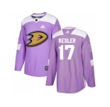 Youth Adidas Anaheim Ducks #17 Ryan Kesler Purple Authentic Fights Cancer Stitched NHL Jersey