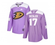 Youth Adidas Anaheim Ducks #17 Ryan Kesler Purple Authentic Fights Cancer Stitched NHL Jersey