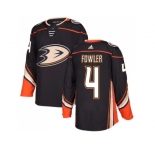 Youth Adidas Anaheim Ducks #4 Cam Fowler Black Home Authentic Stitched NHL Jersey
