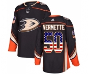 Youth Adidas Anaheim Ducks #50 Antoine Vermette Authentic Black USA Flag Fashion NHL Jersey