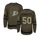 Youth Adidas Anaheim Ducks #50 Antoine Vermette Authentic Green Salute to Service NHL Jersey