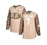Youth Adidas Anaheim Ducks #7 Andrew Cogliano Camo Authentic 2017 Veterans Day Stitched NHL Jersey