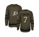 Youth Adidas Anaheim Ducks #7 Andrew Cogliano Green Salute to Service Stitched NHL Jersey