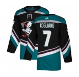 Youth Adidas Anaheim Ducks #7 Andrew Cogliano Premier Black-Teal Alternate NHL Jersey