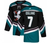 Youth Adidas Anaheim Ducks #7 Andrew Cogliano Premier Black-Teal Alternate NHL Jersey