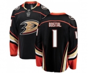 Youth Anaheim Ducks #1 Lukas Dostal Authentic Black Home Fanatics Branded Breakaway Hockey Jersey