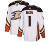 Youth Anaheim Ducks #1 Lukas Dostal Authentic White Away Hockey Jersey