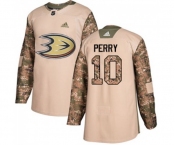 Youth Anaheim Ducks #10 Corey Perry Authentic Camo Veterans Day Practice Hockey Jersey