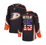 Youth Anaheim Ducks #15 Ryan Getzlaf Authentic Black USA Flag Fashion Hockey Jersey