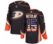 Youth Anaheim Ducks #15 Ryan Getzlaf Authentic Black USA Flag Fashion Hockey Jersey