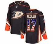 Youth Anaheim Ducks #17 Ryan Kesler Authentic Black USA Flag Fashion Hockey Jersey