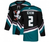 Youth Anaheim Ducks #2 Luke Schenn Authentic Black Teal Alternate Hockey Jersey