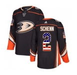 Youth Anaheim Ducks #2 Luke Schenn Authentic Black USA Flag Fashion Hockey Jersey