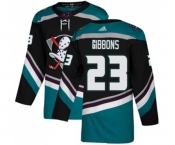 Youth Anaheim Ducks #23 Brian Gibbons Authentic Black Teal Alternate Hockey Jersey