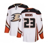 Youth Anaheim Ducks #23 Brian Gibbons Authentic White Away Hockey Jersey