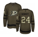 Youth Anaheim Ducks #24 Carter Rowney Authentic Green Salute to Service Hockey Jersey