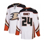 Youth Anaheim Ducks #24 Carter Rowney Authentic White Away Hockey Jersey