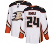 Youth Anaheim Ducks #24 Carter Rowney Authentic White Away Hockey Jersey